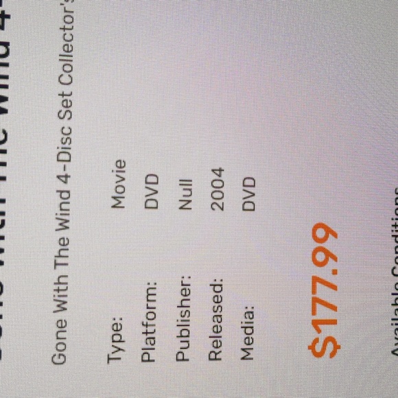 Gone With The Wind 4-Disc Set, Collectors - Picture 8 of 8